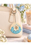 Blue Donut Bead Embroidered Bag Charm and Keychain - 2