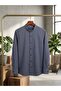 Men's Slim Fit Long Sleeve 100% Cotton Patterned Court Collar Shirt - 4