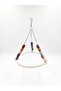 Macrame Braided Colorful Beaded Bird Swing - Budgie and Parrot Toy (16 cm X 20 cm) - 4
