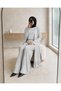 Ala Women's Islamic Clothing Triple Viscose Set – Long Slit Cardigan, Tunic, and Palazzo Pants - 2
