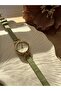 Minimal Leather Cord Women's Wristwatch Green - 4