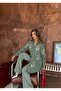 Women's Front Beaded Embroidered Denim Oversize Shirt - 3