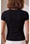 Women's Crew Neck Stretchy Body Fitted T-Shirt - 4