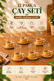 12 Pieces Bamboo Tea Set for 6 People Glass Tea Cup and Bamboo Coaster Set