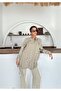 Women's Front Beaded Embroidered Denim Oversize Shirt - 6