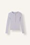 Fitted Ribbed Half-Button Long Sleeve Basic T-Shirt I6397Ax26Au