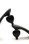 Women's Black Heart Heeled Slippers