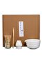 Matcha Whisk Set,4-Piece Japanese Tea Ceremony Set with Bamboo Whisk,Scoop,Ceramic Bowl,and Whisk Holder,White