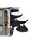 RV Magnetic Door Catch,2 Pack Silicone Wrapped Stainless Steel Door Holder for Trailers and RVs,Black