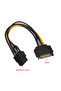 SATA 15PIN to 8Pin 6+2 Cable Splitter Graphics Card Power Line Video Card Converter Wire Adapter GPU - 5