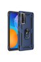 Huawei P Smart 2021 Case Sofia Silicone Cover with Ring - Navy Blue