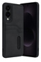 Samsung Galaxy S25 Compatible Edge Sara Leather Case with Business Card Holder - Black