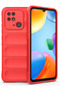 حافظة متوافقة مع هاتف Xiaomi Redmi 10C من السيليكون الأفضل - أحمر
