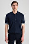 Ds Damat Regular Fit Navy Blue Plain Cardigan
