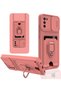 Samsung Galaxy A03S Compatible Case Zuma Silicone with Business Card Holder and Ring - Pink