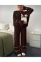Women's Stylish 2-Piece Heart Detailed Crew Neck Stylish Knitwear Set - 2