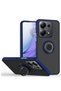 Xiaomi Redmi Note 13 Pro 5g Compatible Case Montreal Silicone Cover with Ring - Navy Blue
