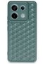 Xiaomi Redmi Note 13 Pro 5g Compatible Case Honeycomb Silicone Cover - Dark Green