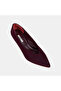 Women's Burgundy Pointed Toe Suede Thin Heeled Shoes - 7