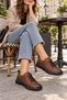 Women's Genuine Leather Tan Orthopedic Casual Shoes Vs 1953848 - 4