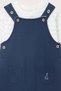 Organic Cotton Sailing Salopet and T-Shirt Baby Boy Set - Navy Blue, 1 - 1.5 Years - 2