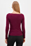 Side Draped Boat Neck Slim Fit Blouse - 6