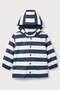 Striped Hooded Boy's Raincoat - White - Navy Blue, 2 - 3 Years - 5