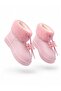 Children's and Women's Intense Fur Waterproof Figured Short Boots-Pudra - 5