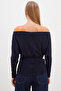 Bat Sleeve Boat Neck Gathered Modal Blouse - 8