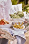 Whitened Wicker Rattan Serving Tray - White - 2