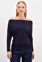Bat Sleeve Boat Neck Gathered Modal Blouse - 6