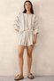 Organic Cotton Blend Striped Curly Knit Women's T-Shirt - Cream, XL - 4