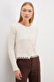 Knitwear Cardigan with Lace Collar and Hem - 6