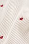 Organic Cotton Heart Embroidered Baby Blanket - Ivory - Red, 75 X 100 cm - 4