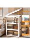 5-Tier Stackable Storage Bins with Lids and Wheels, Collapsible Storage Box with Magnetic Double Doo - 5