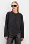 Buttoned Knitwear Cardigan with Side Slits - 2