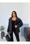 Premium Women's Black Faux Leather Short Trench Coat with Belt and Buttons - 3