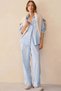 Organic Double Layer Cotton Boho Women's Pajama Set - Blue, XL - 2