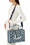 Denim Kurt Tote Women's Shoulder Bag - Navy Blue - 4