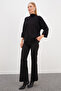 Stoned Sleeves, High Collar, Bat Sleeve, Loose Knitwear Sweater - 4