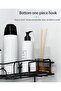 Corner Bathroom Organizer Shelf Black with Side Hanger - 3