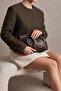 Women's Chain Strap Drawstring Detailed Soft Textured Clutch & Portfolio Hand and Shoulder Bag Urnasi Brown - 4