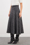 Gray Belted Maxi Skirt - 7