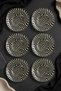 Set of 6 Glass Tea Plates – Black Cream Optical Wave Pattern 12 cm – 6 Tea Plates