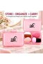 TRIO Makeup Sponge and Brush Set with Storage Box, 4-Piece Beauty Blender Kit for Foundation, Concealer and Blending, Pink - 7