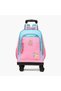 Heart Print Trolley Bag for Boys 8-12 Years Retractable Handle - 18 inches