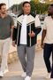 Large Size Men's T-Shirt Top Comfortable Fit Shirt Jacket Black Beige - 2