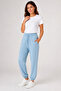 Relaxed Fit Double Pocket Jogger Draped Elastic Leg Baby Blue Women's Sweatpants - 6