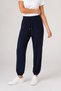 Relaxed Fit Double Pocket Jogger Draped Elastic Leg Navy Blue Women's Sweatpants