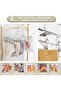 Clothes Drying Rack with 40 Clips,Stainless Steel Laundry Drying Rack Folding Sock Hanger,Wind-Proof - 4